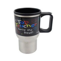 Stainless Steel Insulated Travel Mug - Double-Walled Vacuum Cup Lid & Handle, Tumbler
