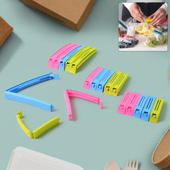 18-piece plastic bag sealing clip set in assorted colors