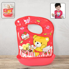 Waterproof soft fabric baby bib with colorful prints