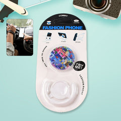 Fashion mobile phone holder with enamel watermelon design front view