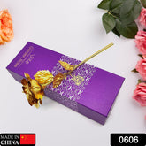 Close-up of a radiant gold plated artificial rose