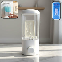 Wall mount liquid soap dispenser with transparent container