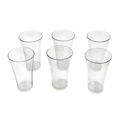 Clear plastic juicy glasses in set