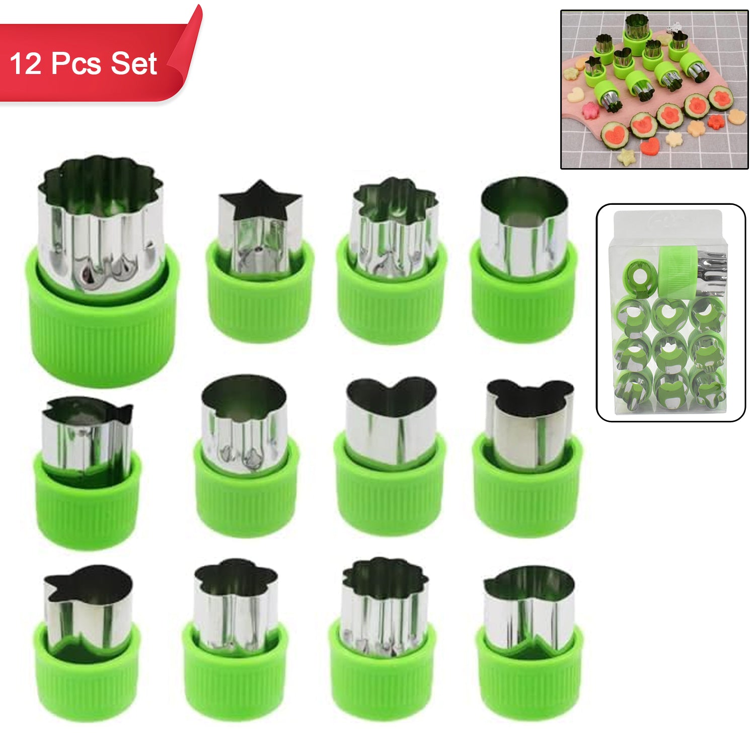 12-piece stainless steel cookie cutter set - BakeShaper
