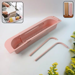 Over-Sink Expandable Sink Caddy with Dual Towel Bar & Drip Tray