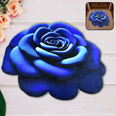 Rose Shaped Anti-Slip Velvet Floor Mat - (1 Pc)