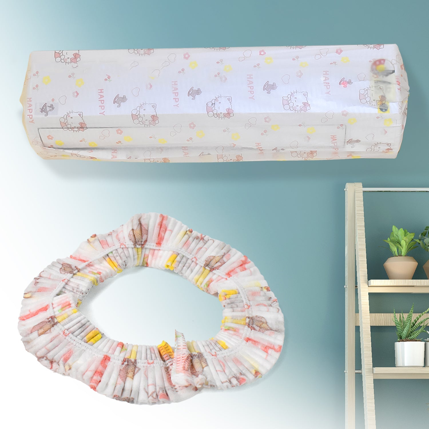 Durable folding fabric air conditioner dust cover on 1.5 ton unit