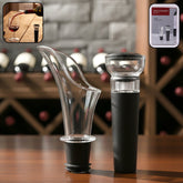 Premium wine pourer and vacuum stopper set combo