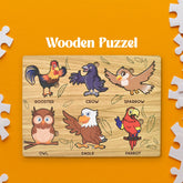 Wooden Bird Puzzle Educational Board 28×20 cm