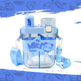 DualSip water bottle with double straw and compartments
