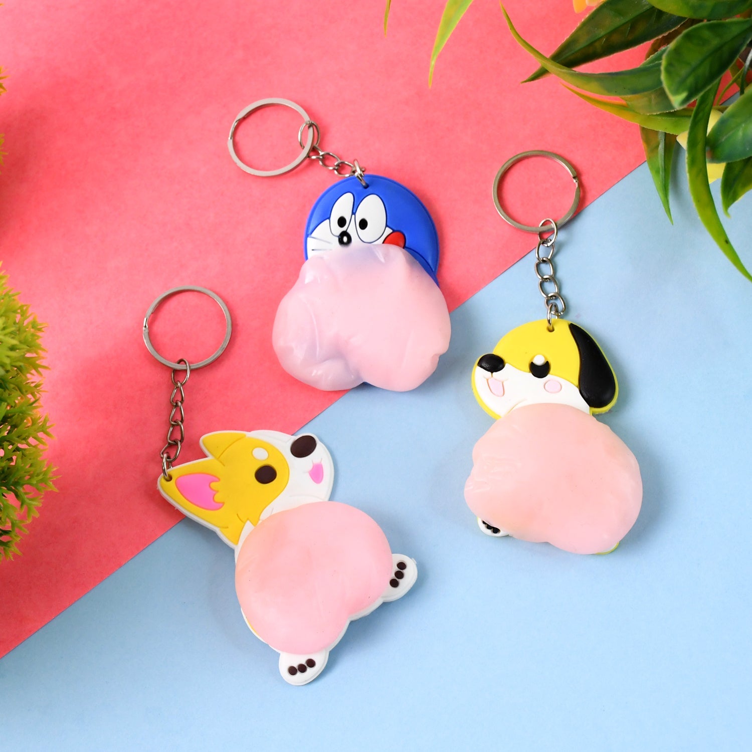 Cartoon Animal Butt Squeeze Keychain soft silicone stress relief