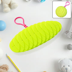 Foldable worm fidget toy in hand