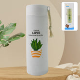 Leakproof 450ml glass water bottle with bamboo lid