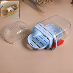 Transparent multifunctional soap box with drain tray and lock clip