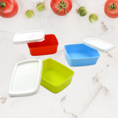 Multicolor 3-piece airtight rectangular food storage containers set