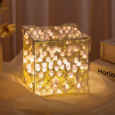 Cube Tulip LED Night Lamp showing tulip design