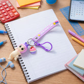 Cute Doll & Cupcake Keychain with Rainbow Strap (1 Pc)