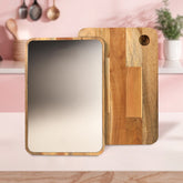Apex Steel Oak Medium Cutting Board with Wooden Handle front view