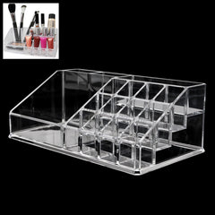 16 compartment clear acrylic makeup and jewelry organizer box