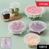Reusable stretchable food cover set lids on bowls