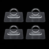 Adhesive plastic wall hook 4-piece set mounted on wall