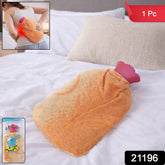 Soft covered hot water bag for pain relief and muscle relaxation