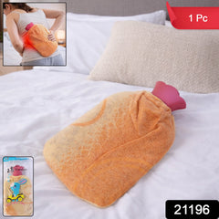 Soft covered hot water bag for pain relief and muscle relaxation