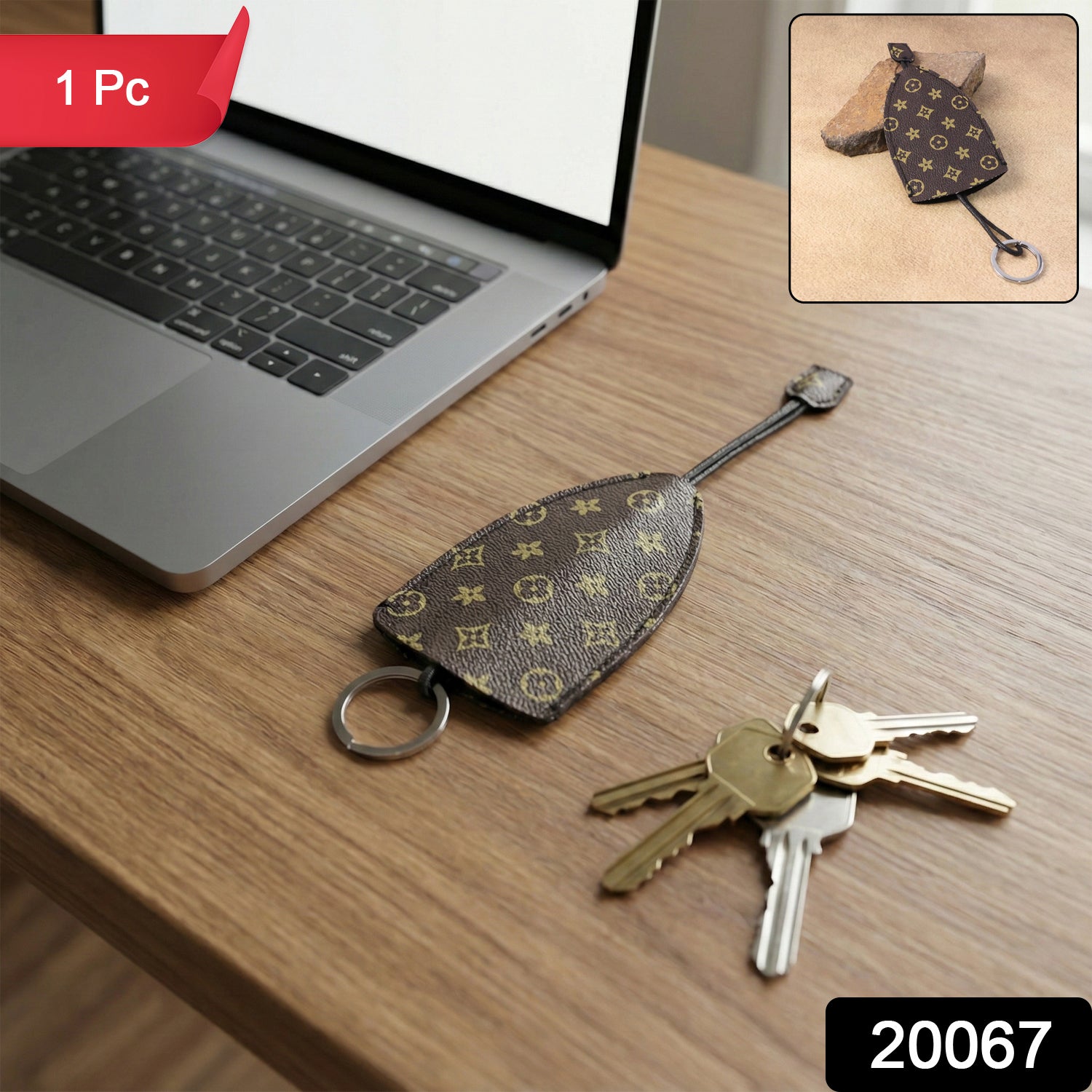 Premium designer-style key carry case with secure ring