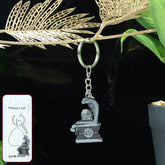 Shivling with Snake Design Silver Keychain (1 Pc)