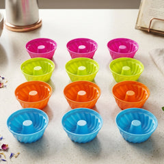 Main view of reusable silicone cupcake mould 12 pc set
