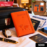 Compact multifunctional travel passport holder in durable PU leather