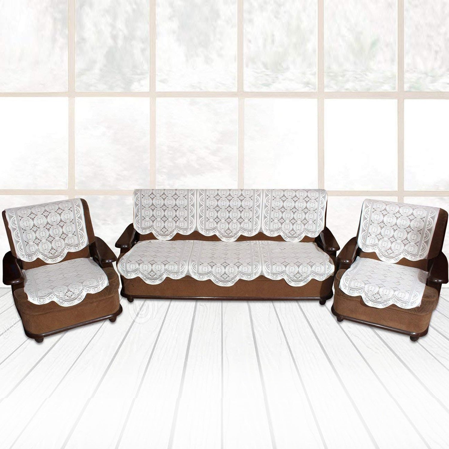 Elegant Floral Sofa Protector Runner