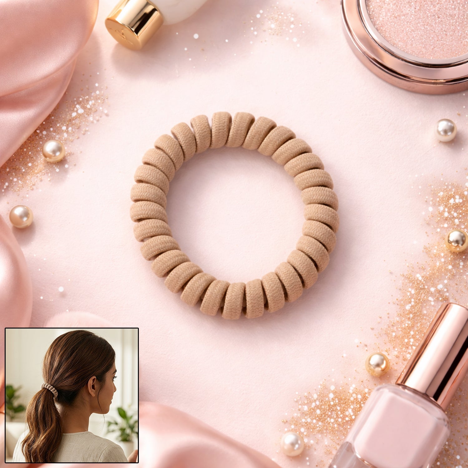 Spiral coil ponytail hair holder
