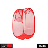 Foldable mesh laundry hamper with side pocket