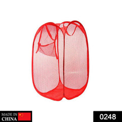 Foldable mesh laundry hamper with side pocket