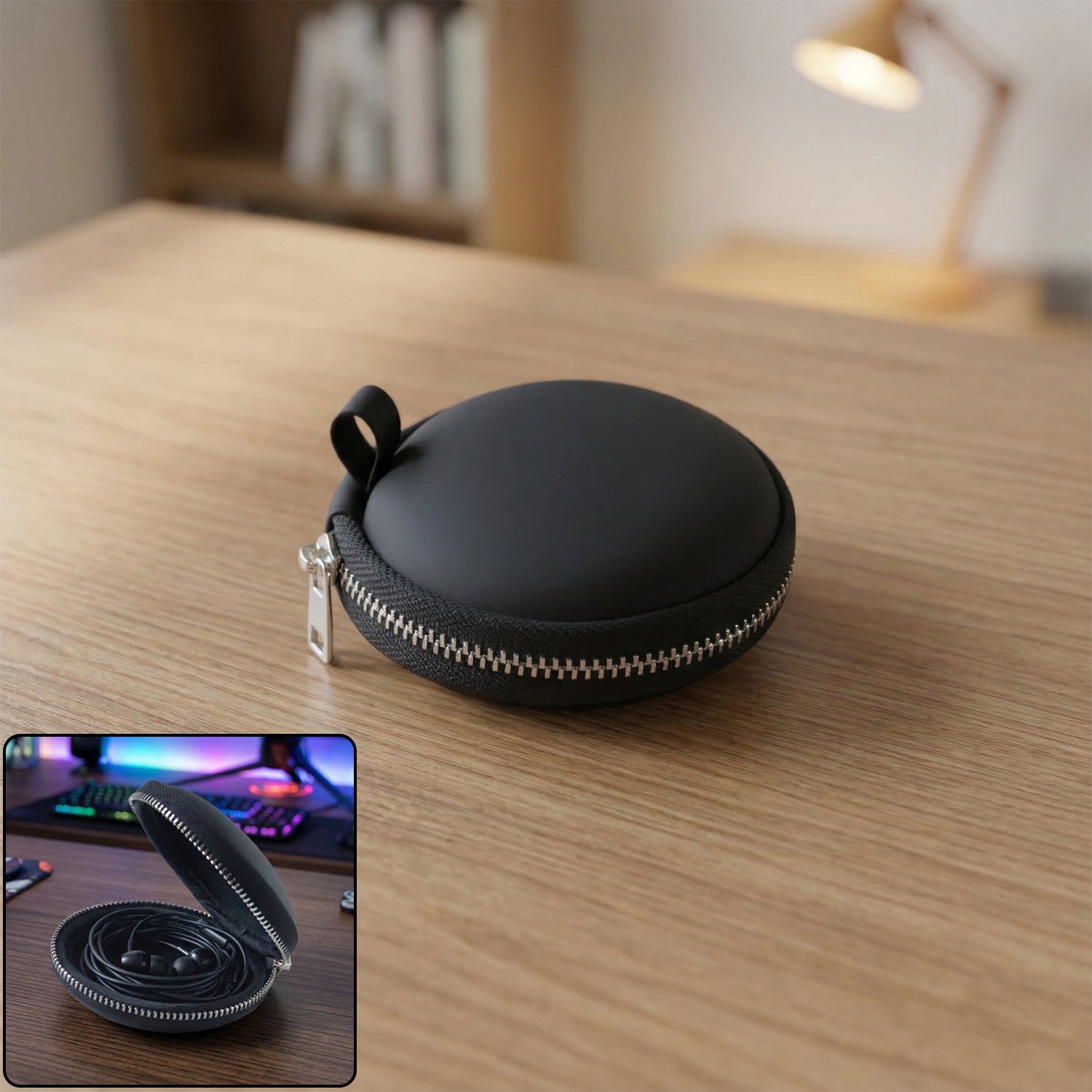 Compact earphone storage case