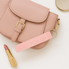 Inspirational Text Girl Power Keychain Close-up