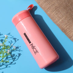 Plastic Vacuum Flask Bottle - (Pink Color / 1 Pc / 400ML)