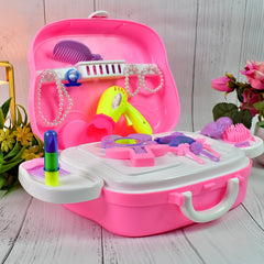 Kids' cosmetic toy set with mirror & accessories