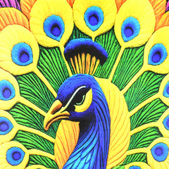 Soft velvet texture of peacock floor mat