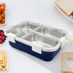 Lunch box used with a variety of foods packed inside