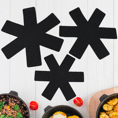 Set of 3 felt pots and pans protectors in black