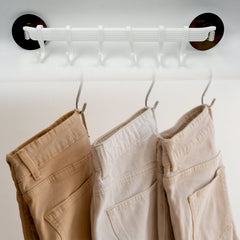Side view of wall mounted towel holder rack