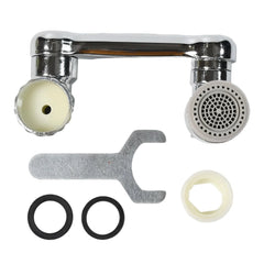 Rotating faucet sprayer head in action