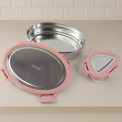 Ganesh Classy Duo Serve Stainless Steel Lunch Box Set for Office or School