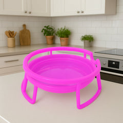 Close-up of sturdy plastic water pot stands