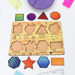 Wooden Geometry Explorer triangle puzzle board