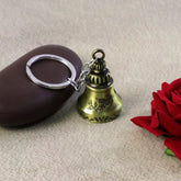 Metal Small Temple Bell Keychain close-up view