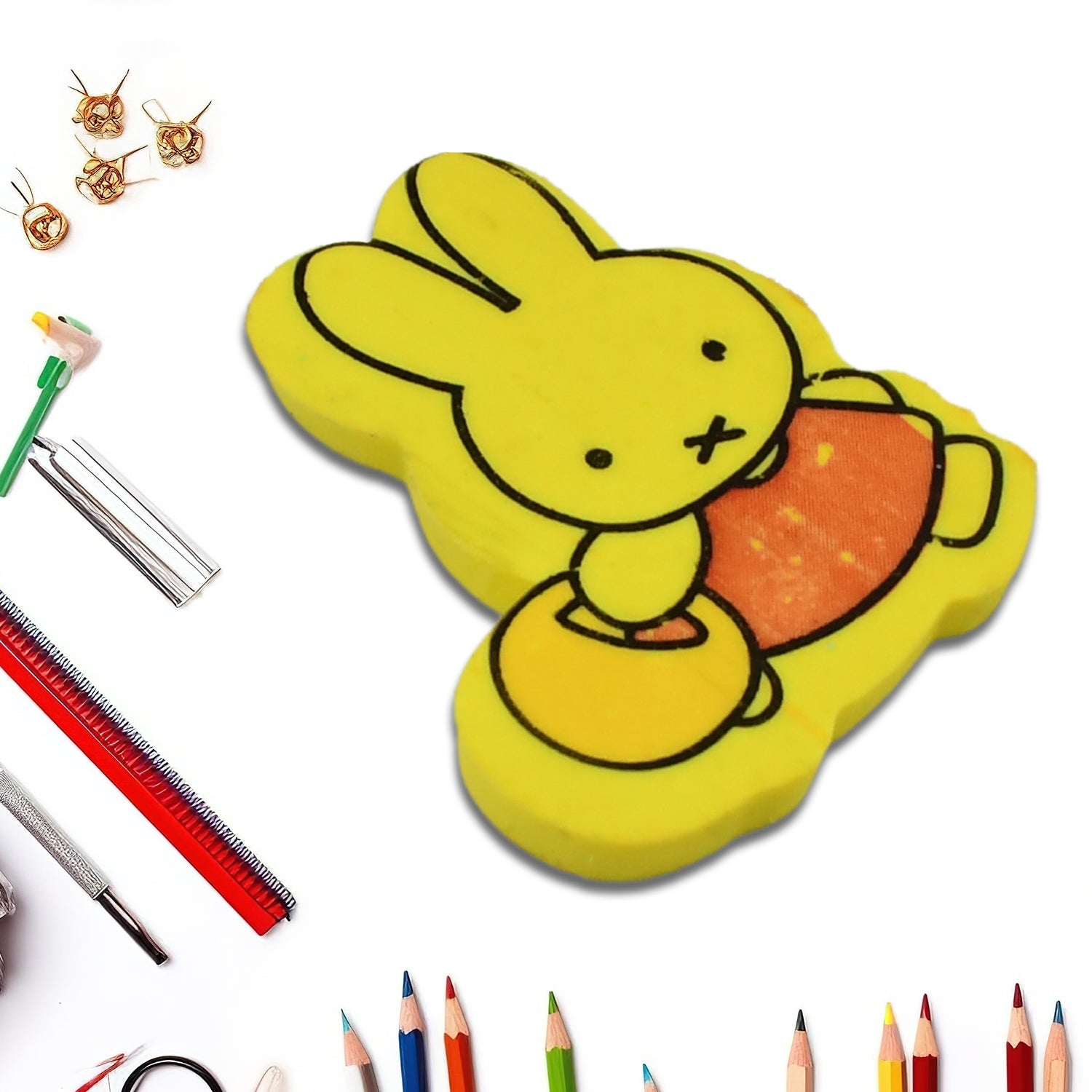Cartoon design eraser in bright colors for kids