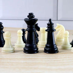 Foldable chess board set opened